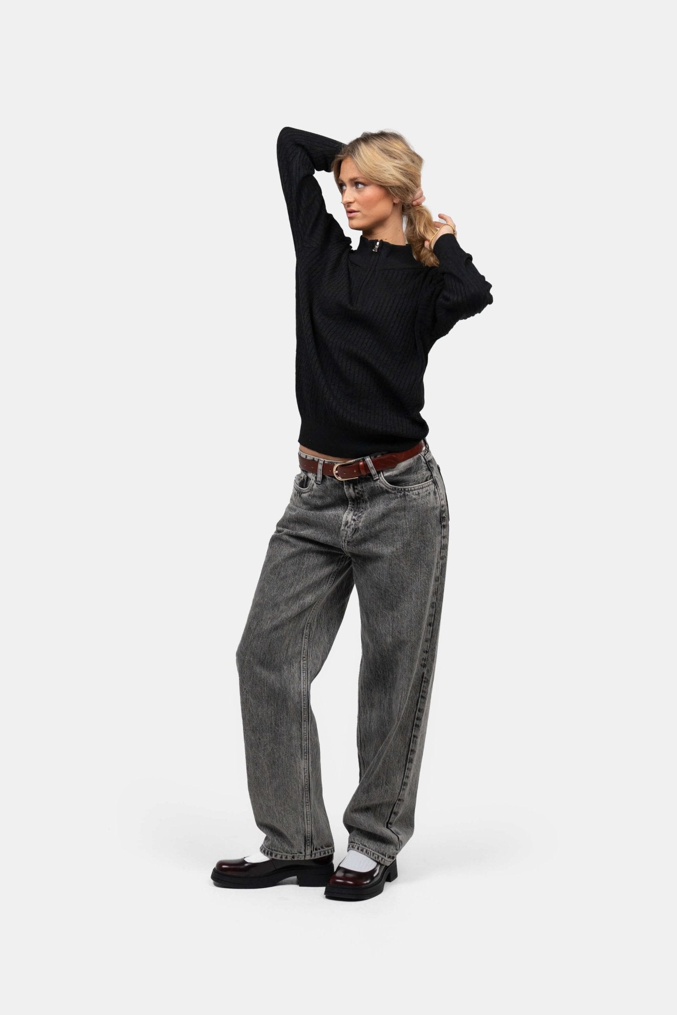 Half Zip Strik Sort | Skagen-clothing.dk